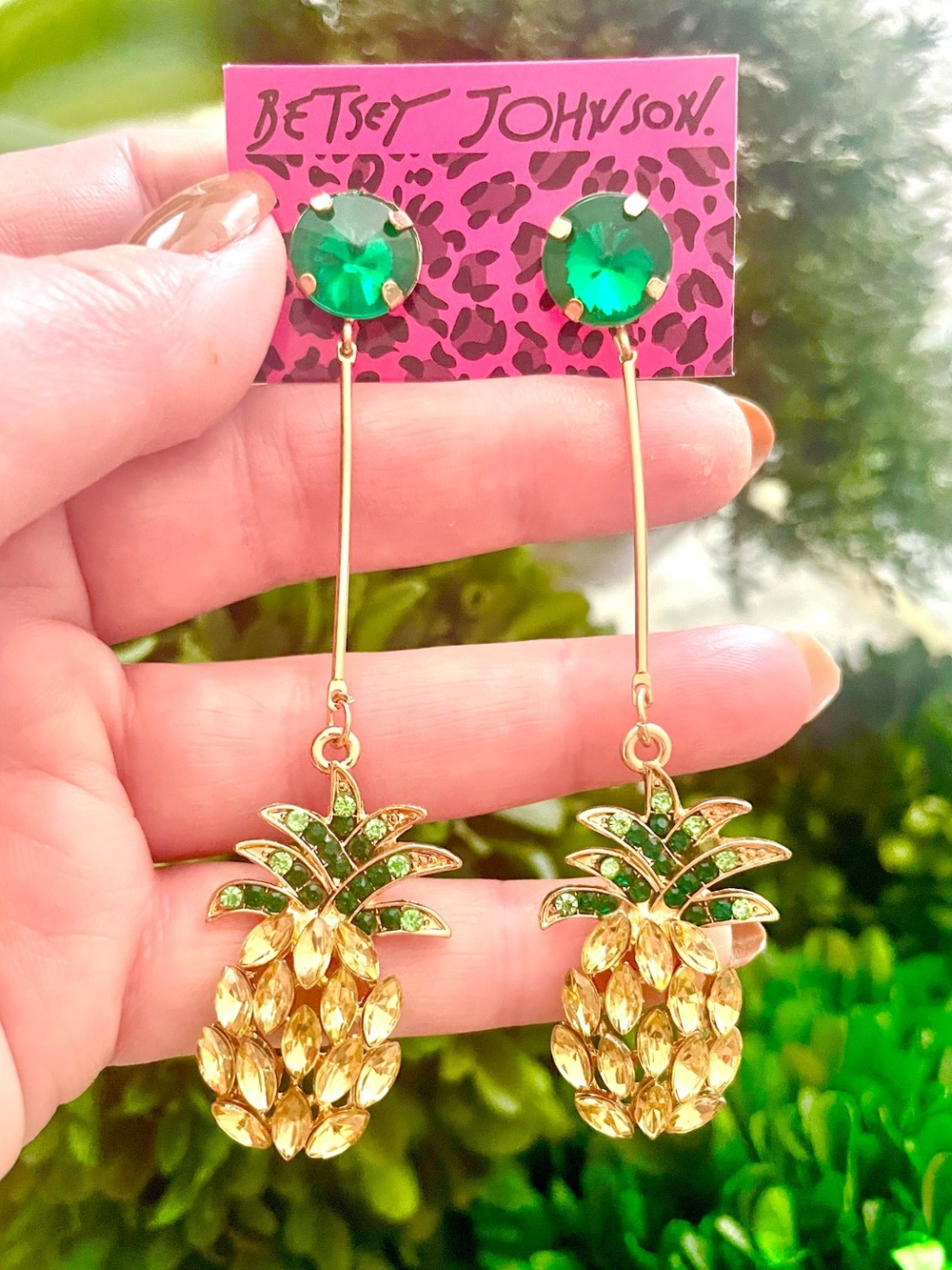 Betsey Johnson Pineapple Dangle Earrings